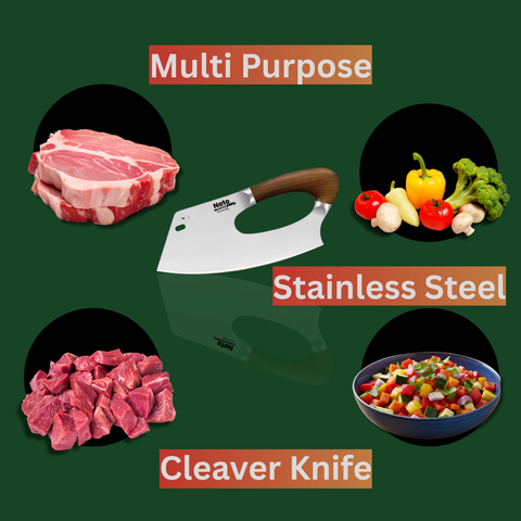 Nato Knives Professional Cleaver, Stainless Steel Kitchen Knife