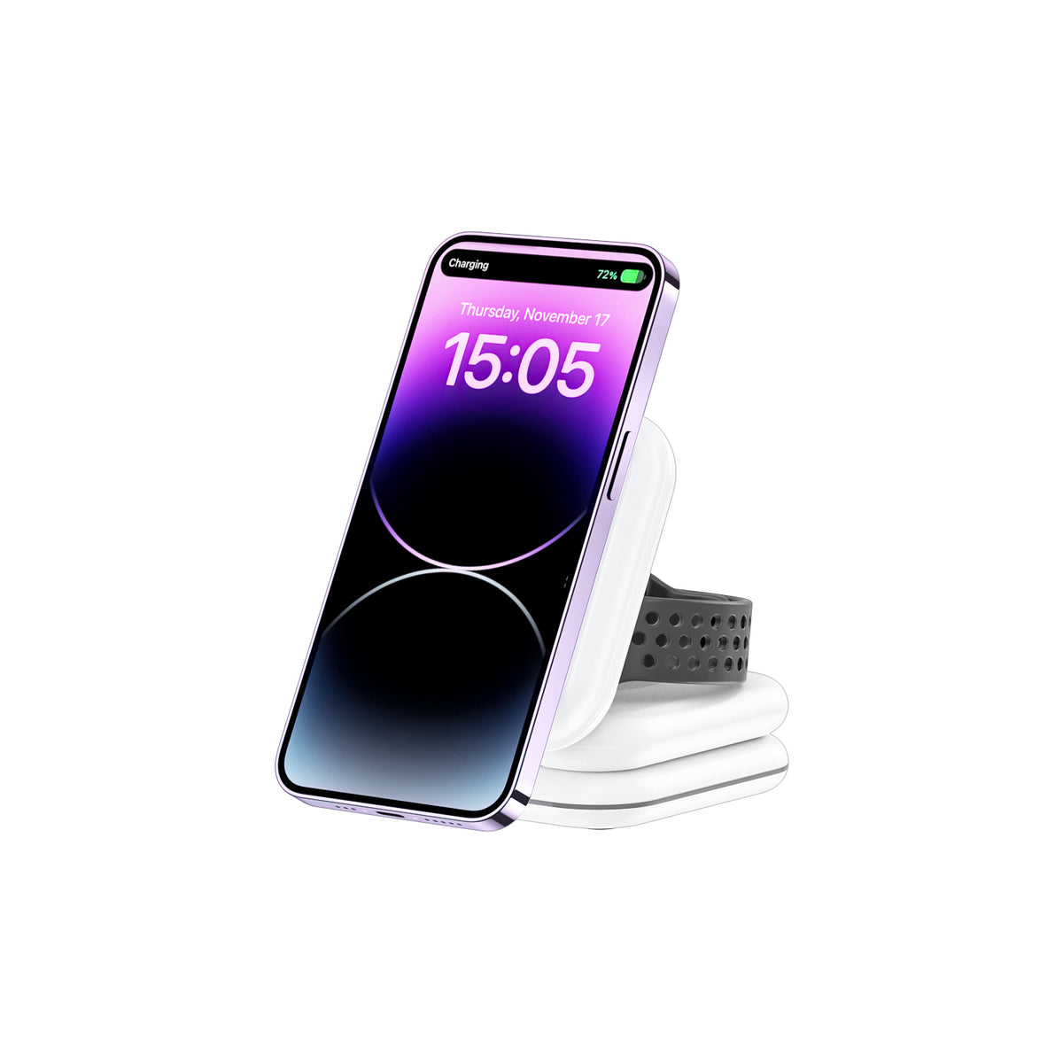 3-in-1 Foldable Wireless Charger for iPhones, Apple Watches, and AirPods