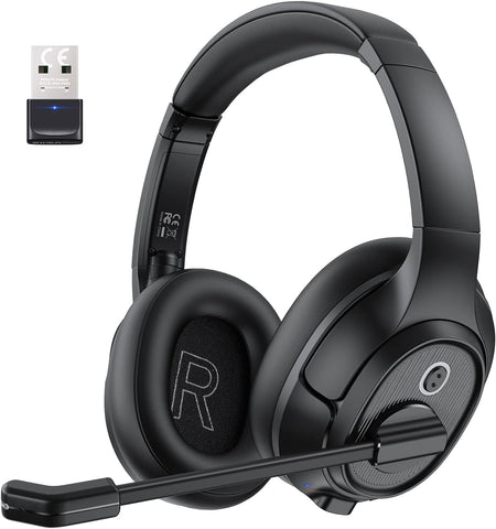 EKSA H6 Noise Cancelling Trucker Bluetooth Headset with Microphone and Mute Button
