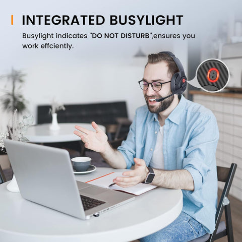 EKSA H6 Noise Cancelling Trucker Bluetooth Headset with Microphone and Mute Button