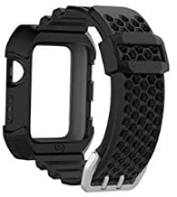 NatoGears Silicone Rugged Protective Case with Strap Bands Compatible with Apple Watch Series 1, 2 & 3