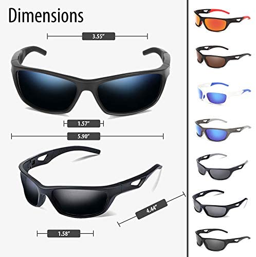 Polarized Sports Sunglasses Shatter Resistant Cycling Glasses for Men-Women