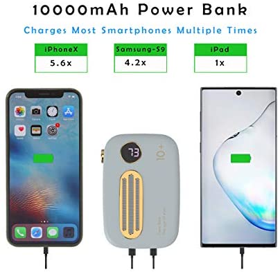 Mini Portable Charger 10000mAh Power Bank-Dual USB in-Out Max 4.5A
