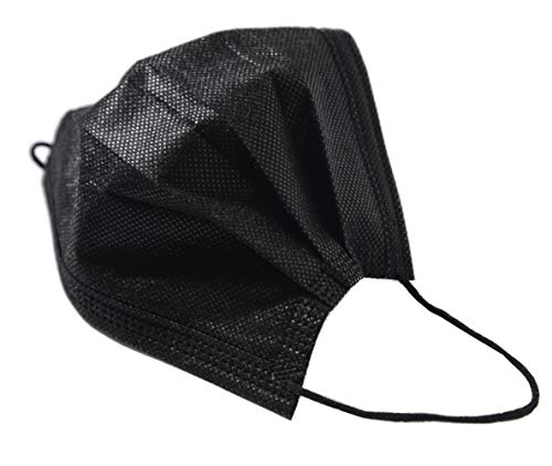 Black Face Mask Disposable Breathable Mouth Cover Black Breathable Masks For Daily Protection Air Pollution, Dust(50pcs)