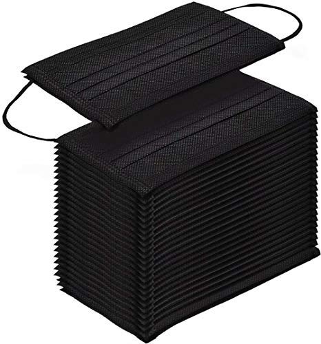 Black Face Mask Disposable Breathable Mouth Cover Black Breathable Masks For Daily Protection Air Pollution, Dust(50pcs)