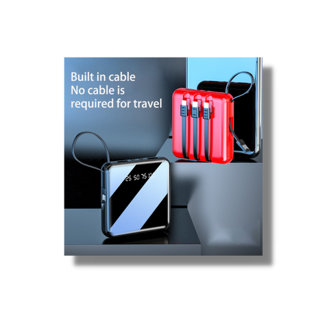 20000mAh Power Bank In-Built Connectors for iPhone/iPad Port, USB, Mini USB Port and USB-C Port