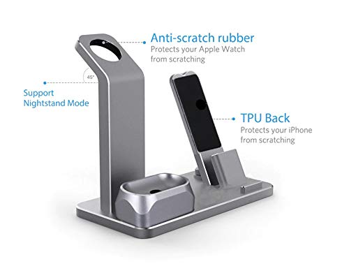 Apple iPhone, Airpod & iWatch Compatible 3-in-1 Aluminum Charging Dock