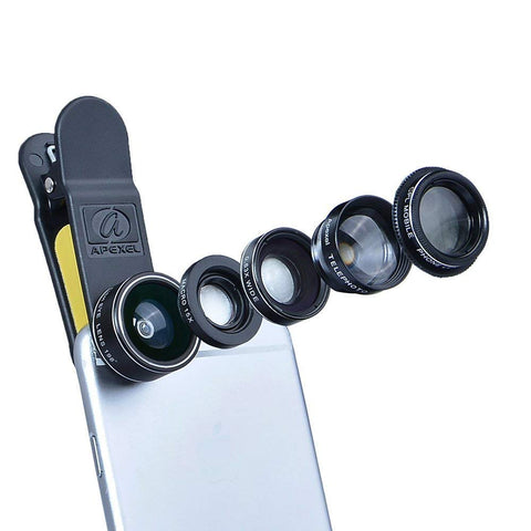 NatoGears - Apexel Deluxe Universal 5 in 1 Smartphone Camera Lens Kit