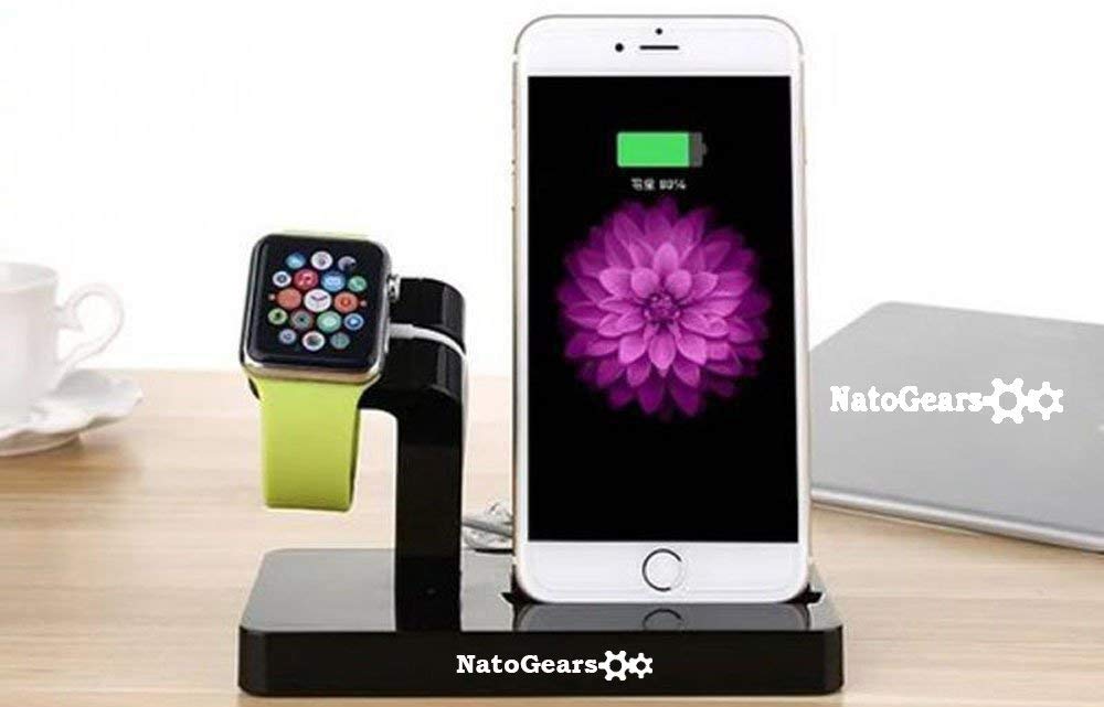 NatoGears - Apple 2 in 1 ABS Rugged Charging Dock Station For iPhones/ Watches