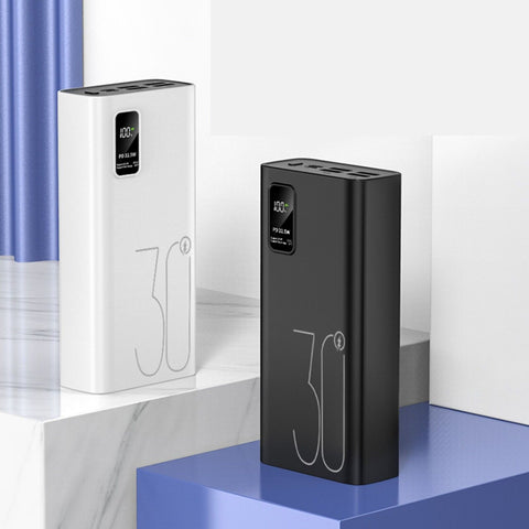 Portable Fast Charger 30000mAh Power Bank 4 USB External Battery LED Display