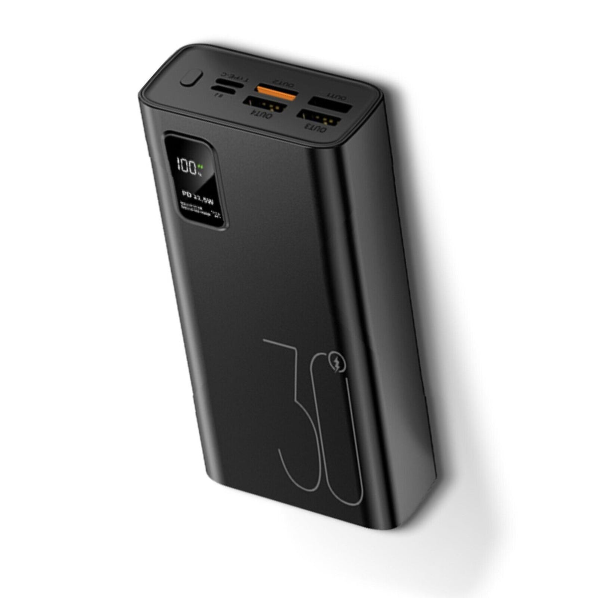 Portable Fast Charger 30000mAh Power Bank 4 USB External Battery LED Display