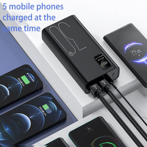 Portable Fast Charger 30000mAh Power Bank 4 USB External Battery LED Display