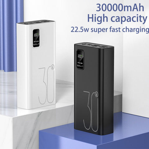 Portable Fast Charger 30000mAh Power Bank 4 USB External Battery LED Display