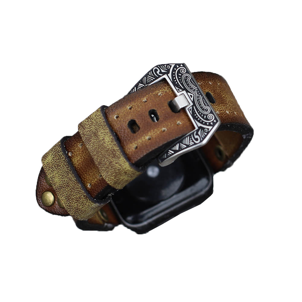 Handmade Vintage Leather Watch Band, Watch Strap, Crazy Cow Apple Watch Strap Apple Watch Band 42mm 44mm - Free Shipping!